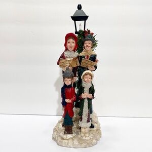 Holiday Carolers Figurine with Lantern Victorian